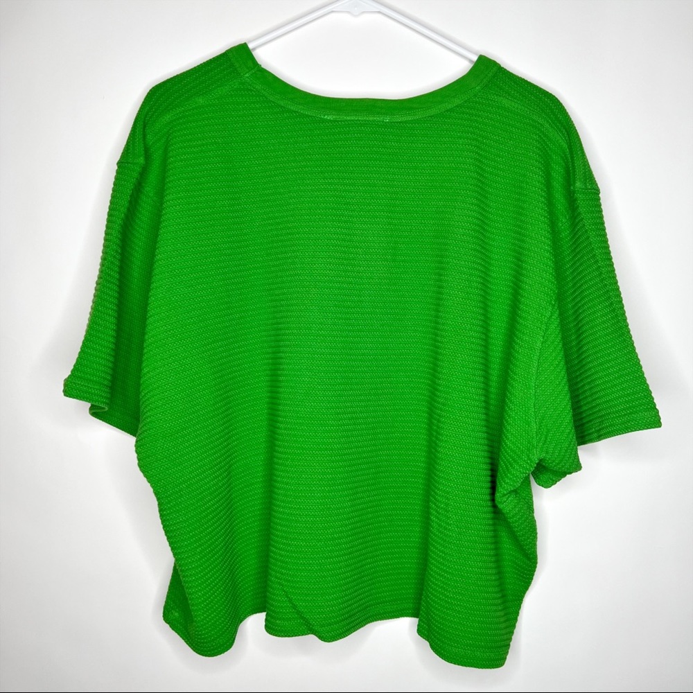 Big Bud Press Cropped Honeycomb Tee Bright Green Short Sleeve Crew Neck Size 3X - Picture 4 of 9